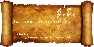 Gaszner Dezideráta névjegykártya